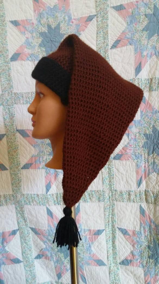 Brown Mens Stocking Cap - Camp Hat, Sleeping Cap, Voyaguer Cap