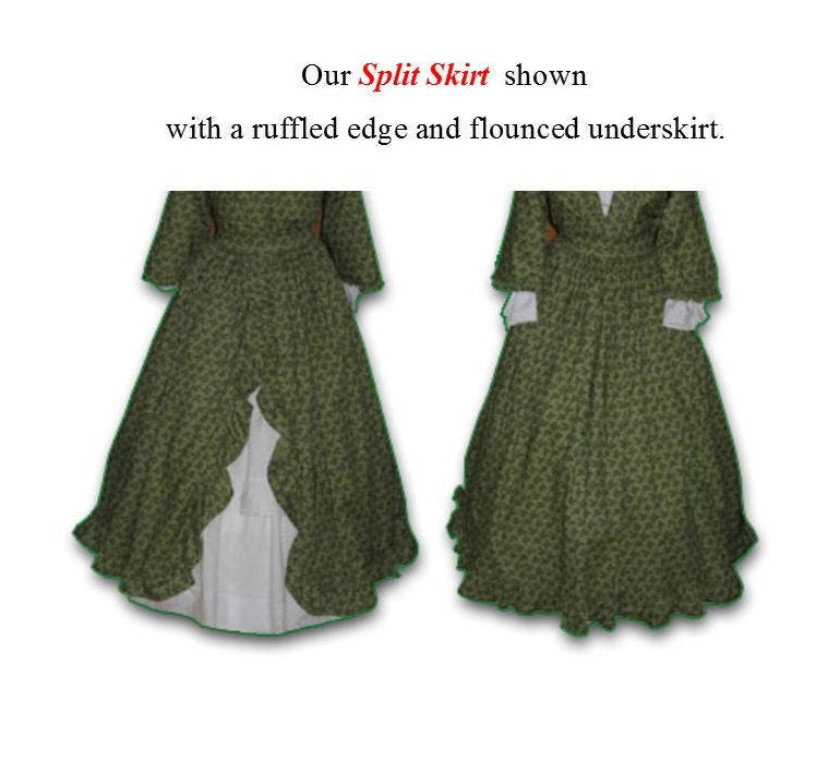 Split Skirt with Ruffled Underskirt / 19th Century Skirt Pattern/ Timeless Stitches Sewing Pattern TSS-206 DIGITAL DOWNLOAD