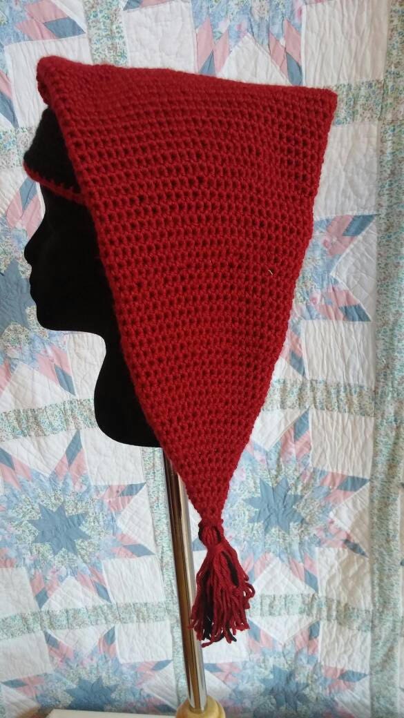 Red Mens Stocking Cap - Camp Hat, Sleeping Cap, Voyaguer Cap