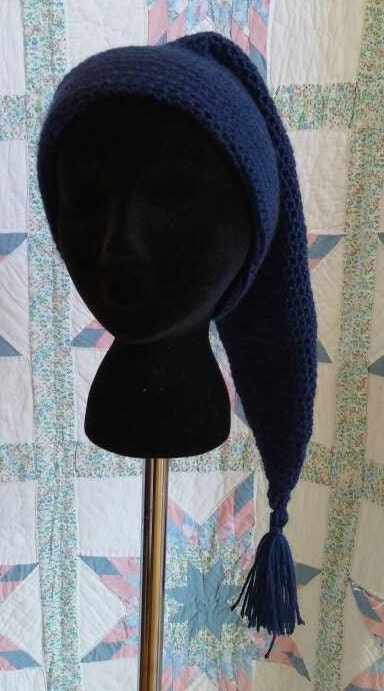 Blue Mens Stocking Cap - Camp Hat, Sleeping Cap, Voyaguer Cap