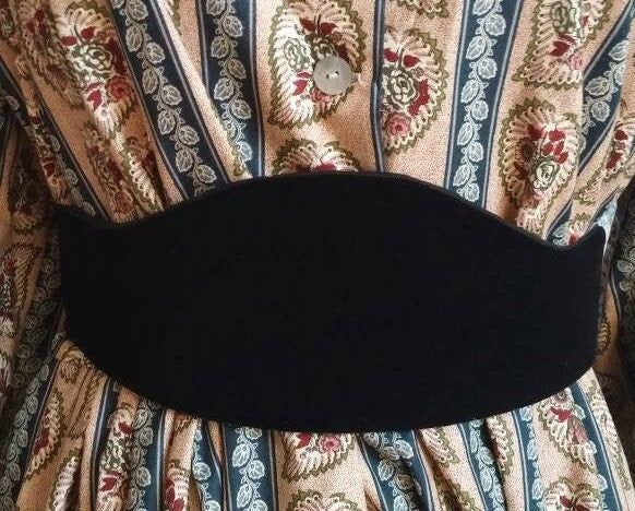 Plain Black Velvet Medici Belt- Pointed OR Curved