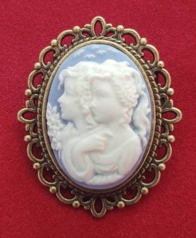 Sisters Cameo Brooch, 19th Century Pin, Vintage Style Broach, Civil War Reproduction Brooch, Gift idea