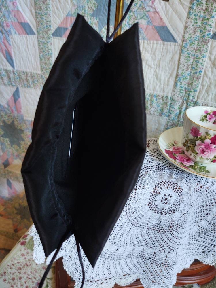 Ribbon Taffeta Reticule, 6 COLORS and Optional Beads, drawstring bag, 19th Century Victorian purse, Civil War, Edwardian, Regency