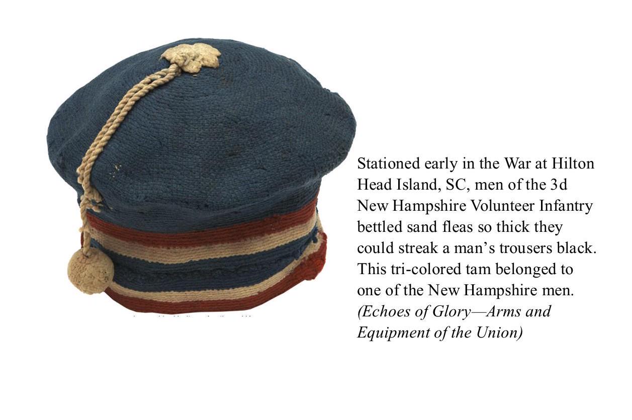 Echoes Patriotic Men's Crocheted Tam - Red, White and Blue - Camp Hat - Tam O'Shanter, Irish and Scottish, Civil War, fatigue