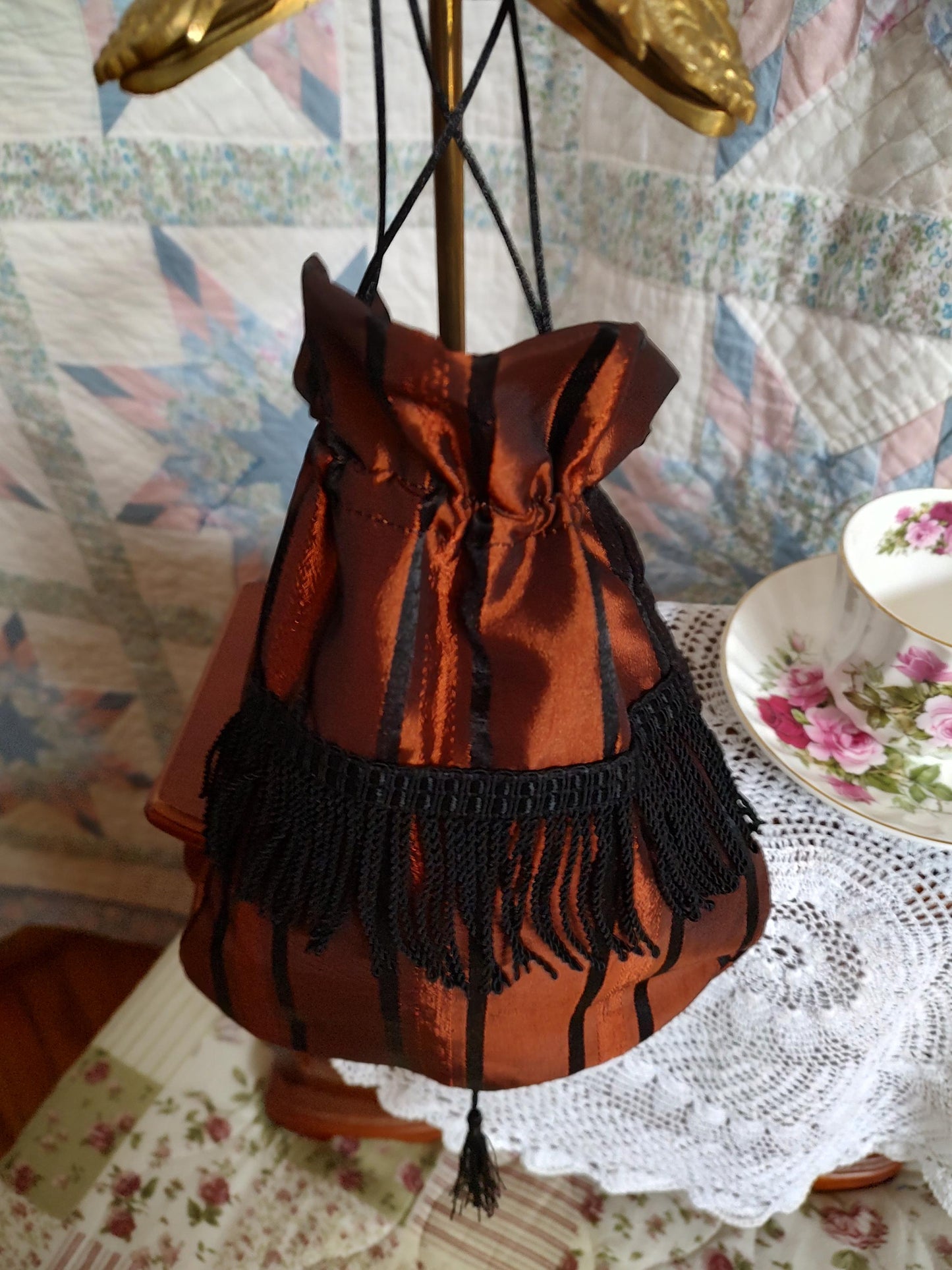 Reticule drawstring bag - 3 colors, 19th Century Victorian purse, Evening, Civil War, Edwardian, Regency, Frontier, 1820's & up, Ditty Bag