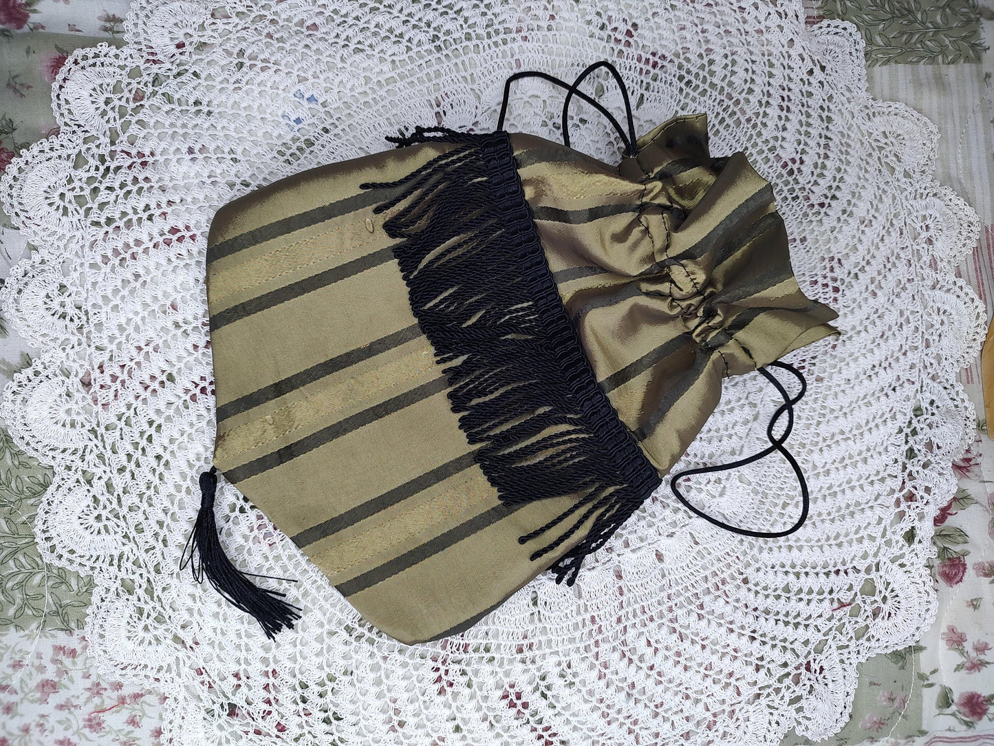 Reticule drawstring bag - 3 colors, 19th Century Victorian purse, Evening, Civil War, Edwardian, Regency, Frontier, 1820's & up, Ditty Bag