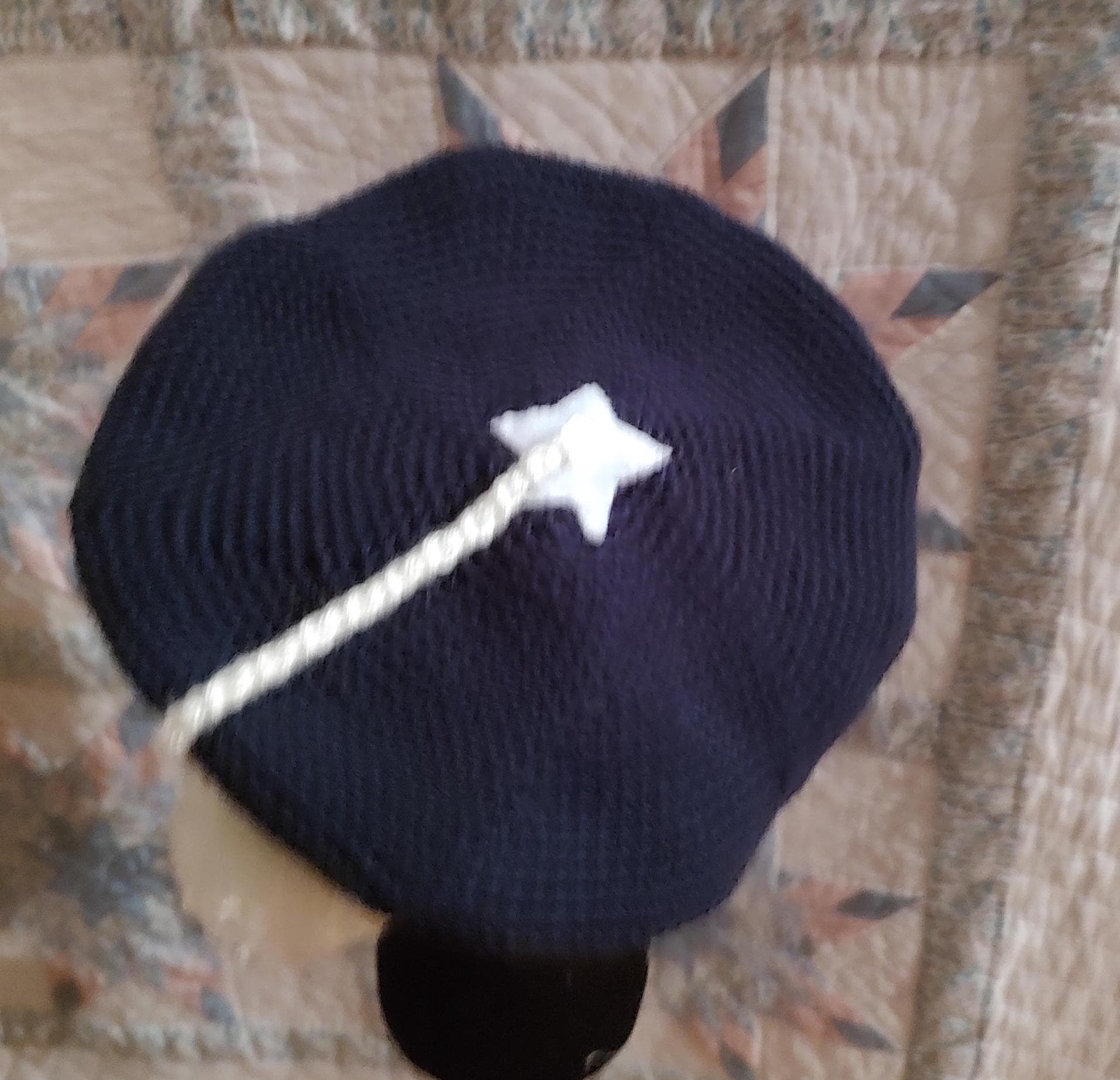 Echoes Patriotic Men's Crocheted Tam - Red, White and Blue - Camp Hat - Tam O'Shanter, Irish and Scottish, Civil War, fatigue