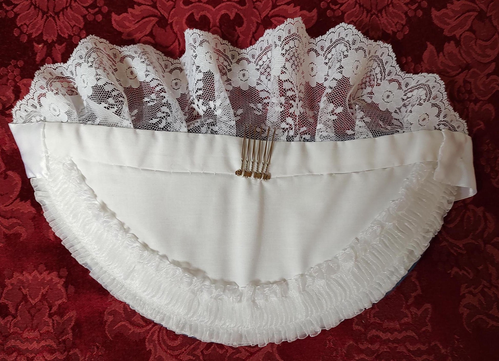 Slate Blue Fanchon Bonnet, Choice of Embellishment, Dinner Bonnet - Empire Bonnet - Civil War - 19th century Victorian