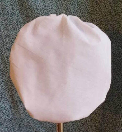 GIRLS SIZE White Pleated Cotton Round Cap - Day cap - Mob cap - colonial, revolutionary, regency or civil war