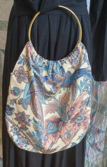 Pink, Blue and Cream Work Bag - 19th century