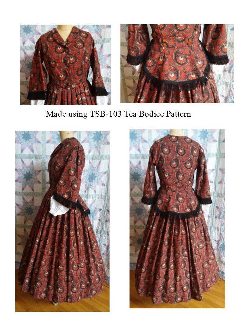 Tea Bodice /Mid- 19th Century/ Civil War Era Bodice Pattern/ Timeless Stitches Sewing Pattern TSB-103
