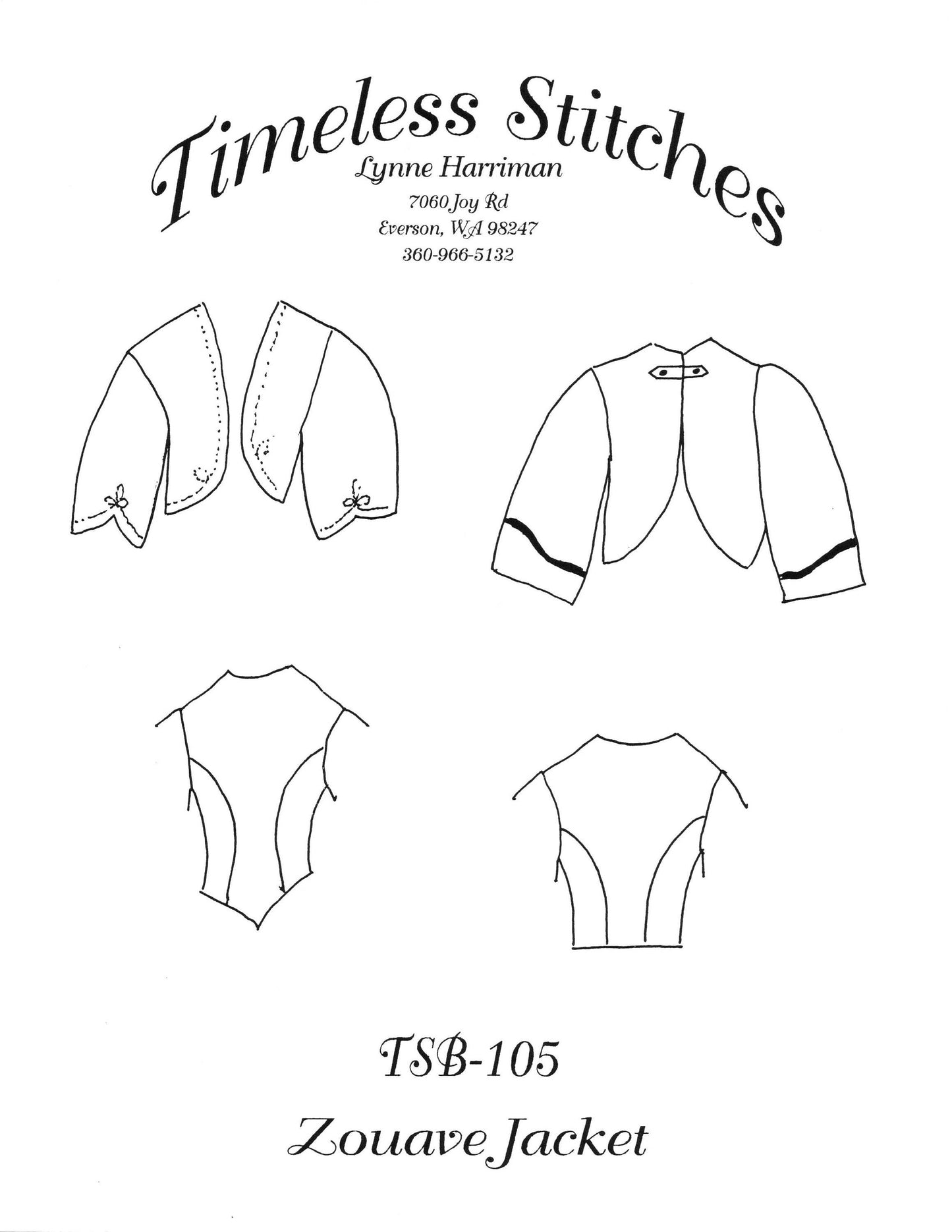 Zouave Jacket /Mid- 19th Century/ Civil War Era Bodice Pattern/ Timeless Stitches Sewing Pattern TSB-105