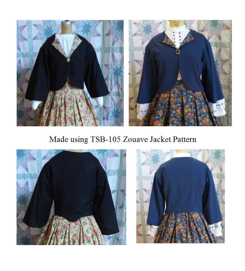 Zouave Jacket /Mid- 19th Century/ Civil War Era Bodice Pattern/ Timeless Stitches Sewing Pattern TSB-105