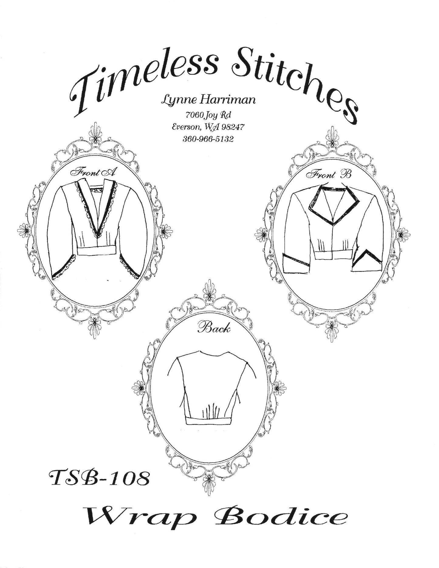 Wrap Bodice /Mid- 19th Century/ Civil War Era Bodice Pattern/ Timeless Stitches Sewing Pattern TSB-108