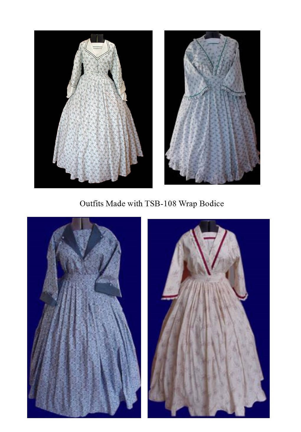 Wrap Bodice /Mid- 19th Century/ Civil War Era Bodice Pattern/ Timeless Stitches Sewing Pattern TSB-108