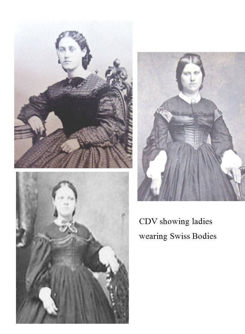Swiss Body /Mid- 19th Century/ Civil War Era Bodice Pattern/ Timeless Stitches Sewing Pattern TSB-110