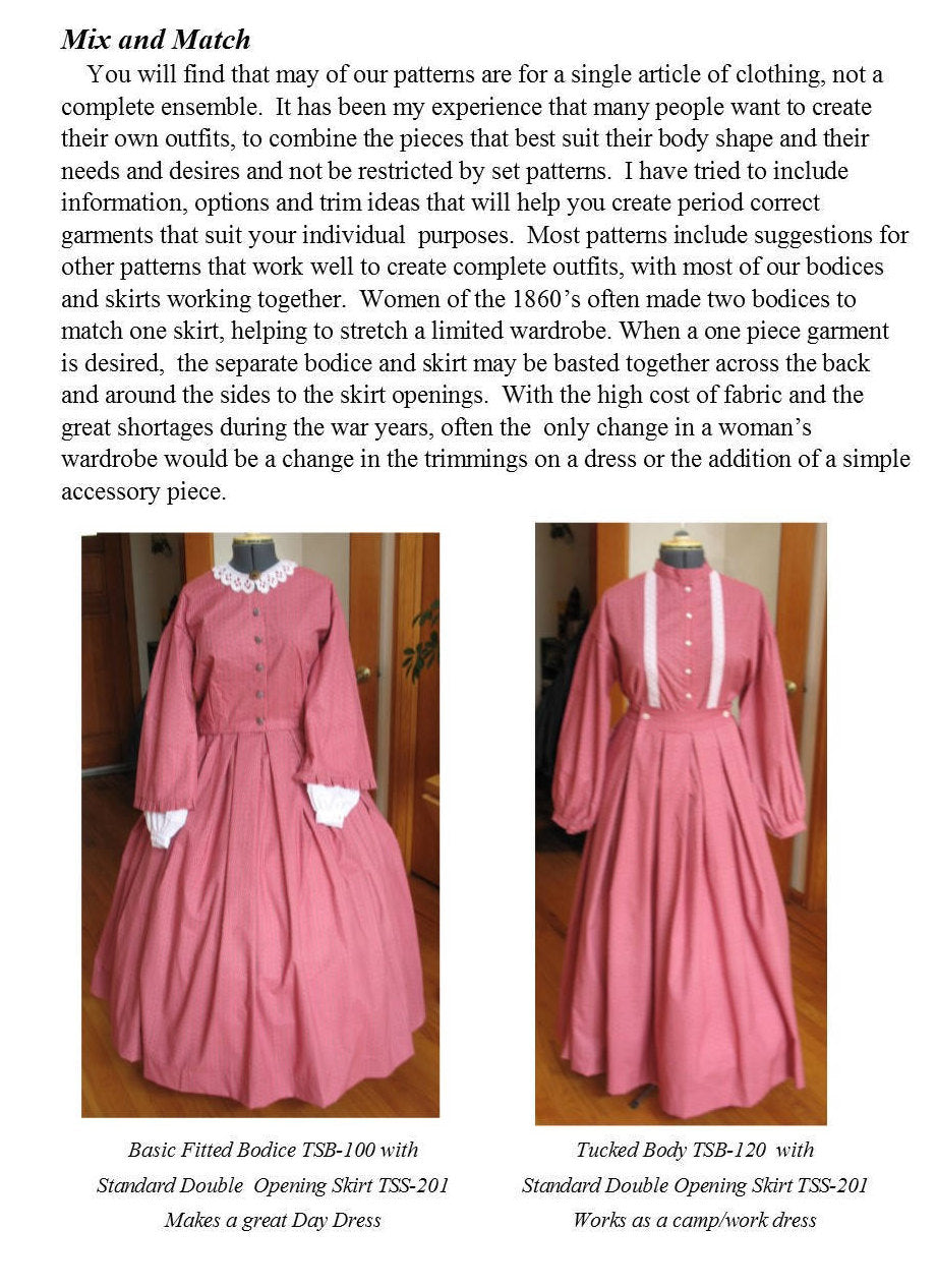 Sleeveless Jacket - Vest /Mid- 19th Century/ Civil War Era Bodice Pattern/ Timeless Stitches Sewing Pattern TSB-111