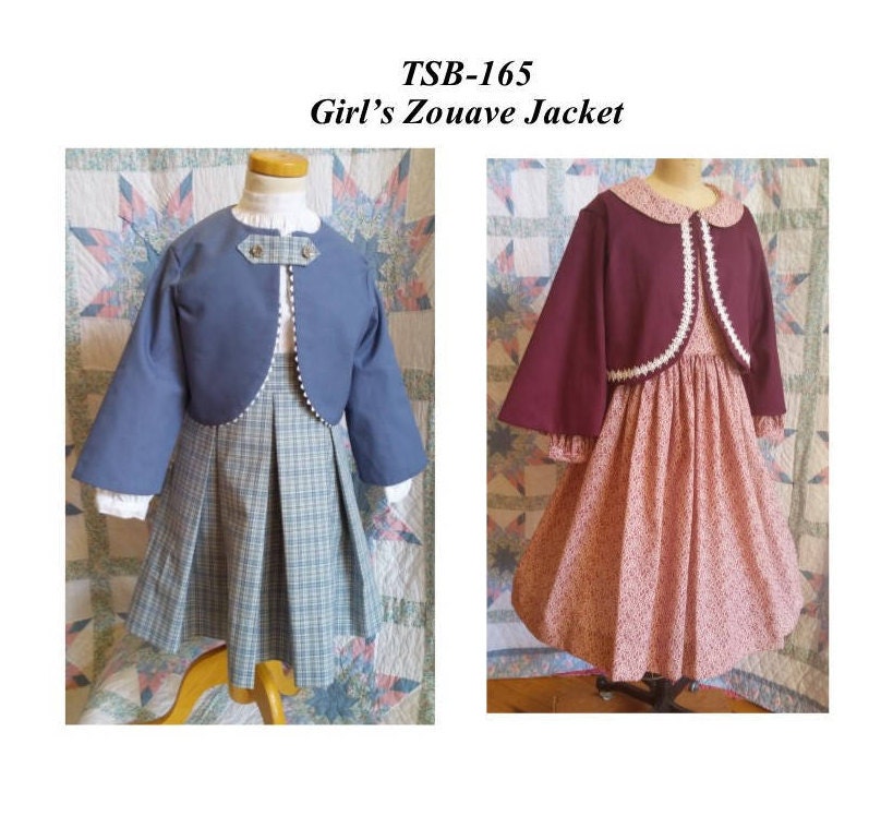Girl's Zouave Jacket /19 th Century Girls jacket/ Timeless Stitches Sewing Pattern TSB-165 Girl's Zouave Jacket