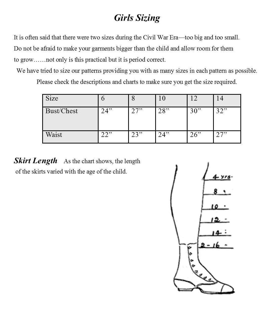 Girl's Basic Dress /19 th Century Girls Dress/ Timeless Stitches Sewing Pattern TSD-310 Girl's Basic Dress