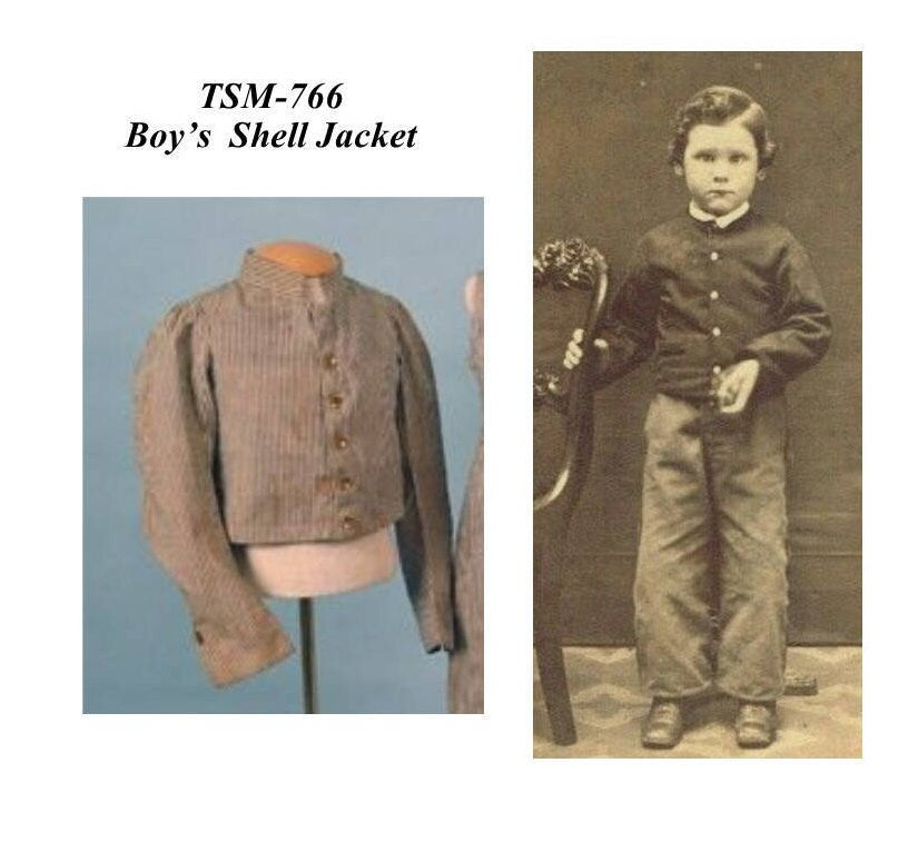 Boy's Shell Jacket (Military and Civilian) / Civil War Era Boy's Shell Jacket/Timeless Stitches Sewing Pattern TSM-766 Boys Shell Jacket