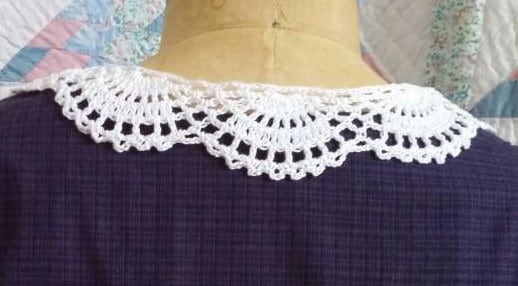 Handmade Crocheted White Cotton Collar