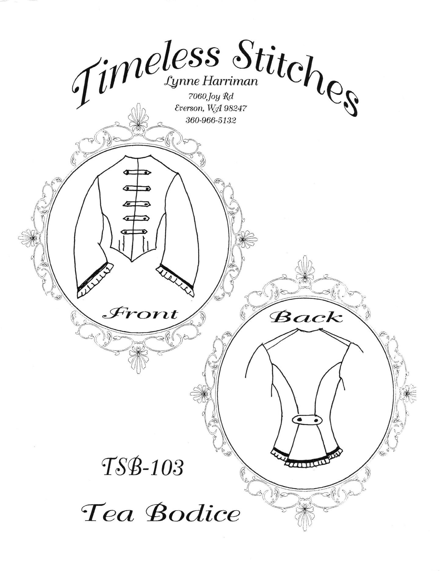 Tea Bodice /Mid- 19th Century/ Civil War Era Bodice Pattern/ Timeless Stitches Sewing Pattern TSB-103