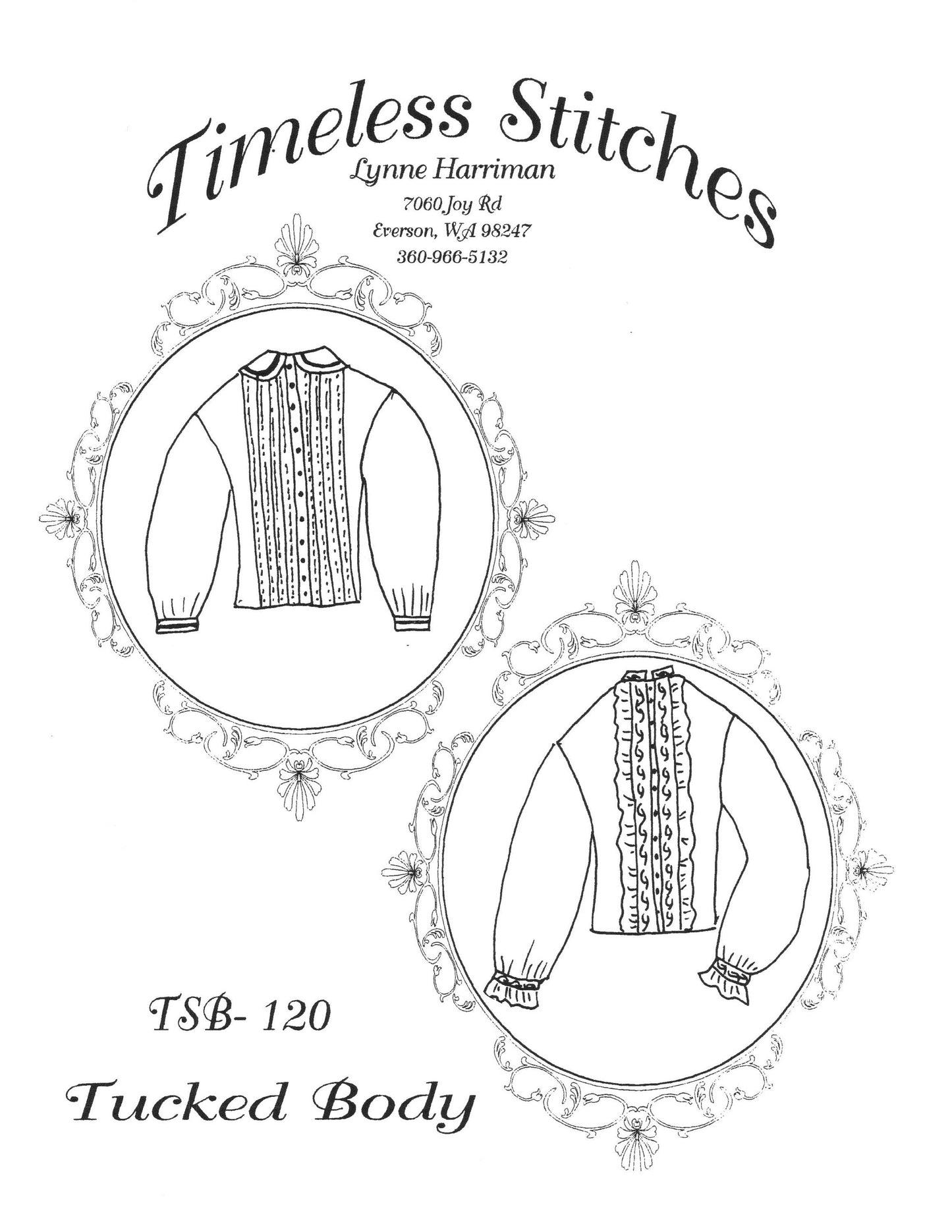 Tucked Body (Basic Blouse) / 19th Century/ Civil War Era Bodice Pattern/ Timeless Stitches Sewing Pattern TSB-120