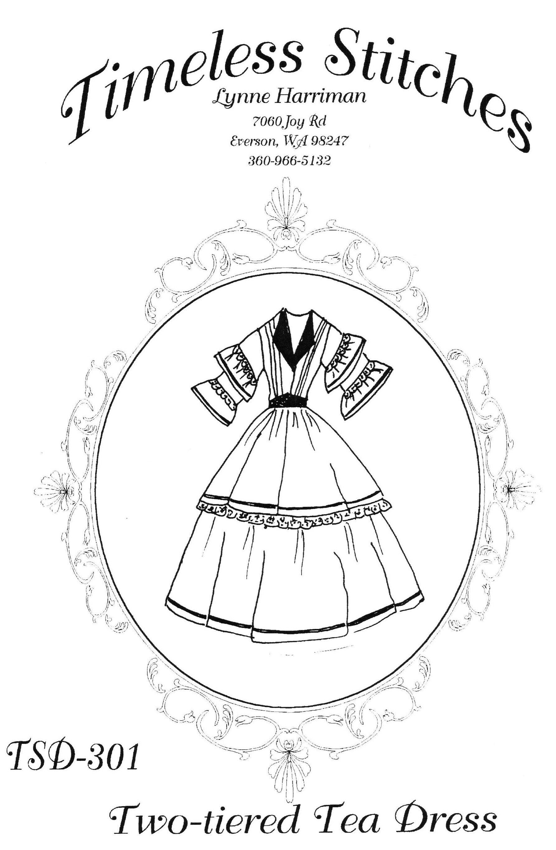 Two-Tiered Tea Dress /Mid- 19th Century/ Civil War Era Dress Pattern/ Timeless Stitches Sewing Pattern TSD-301