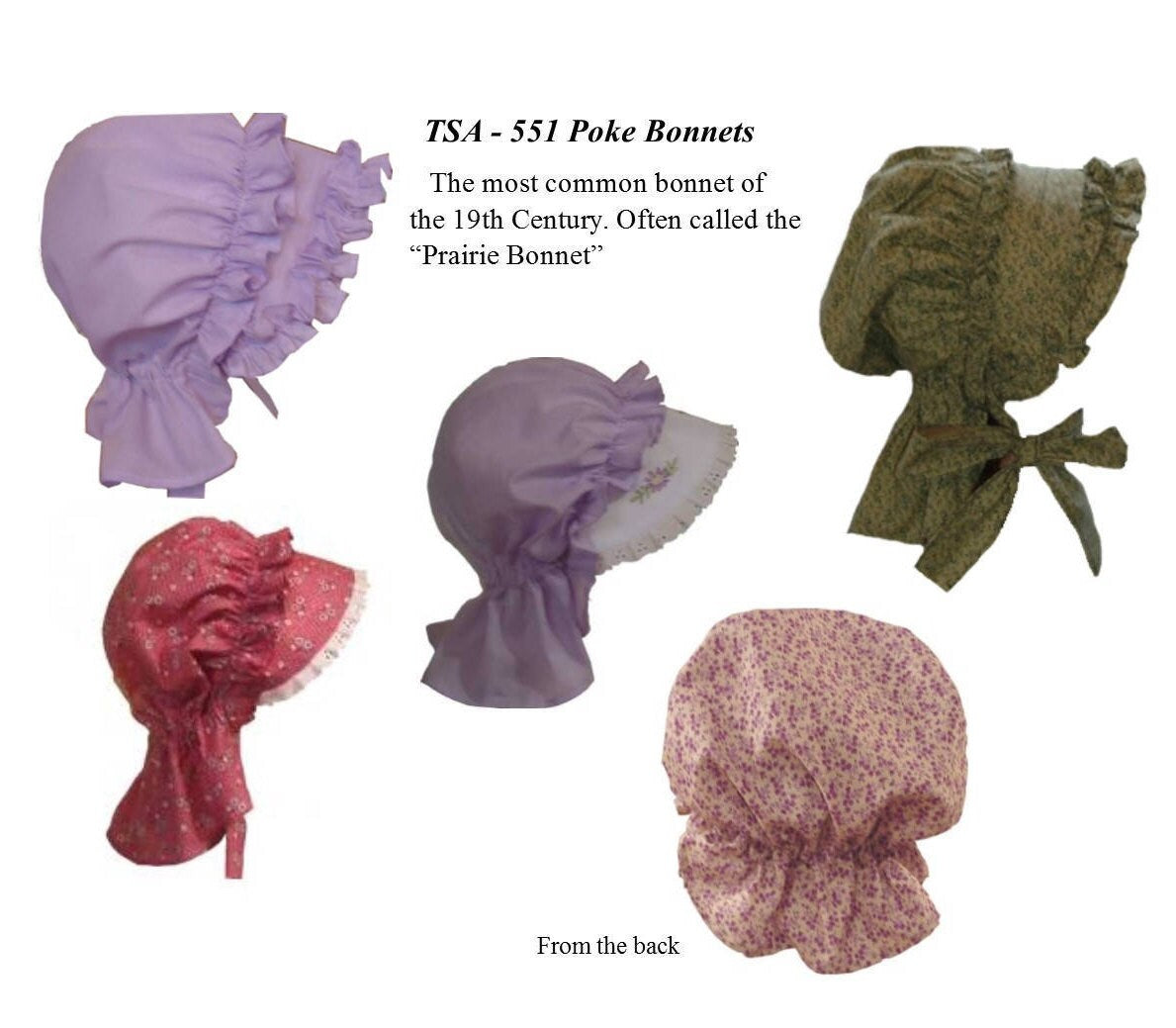 Poke Bonnet /19th Century Pattern/ Timeless Stitches Sewing Pattern TSA- 551 Poke Bonnet