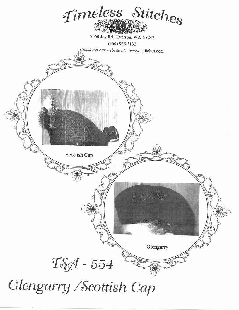 Glengarry - Scotch Cap /19th Century Headwear Pattern/ Timeless Stitches Sewing Pattern TSA- 554 Glengarry - Scotch Cap