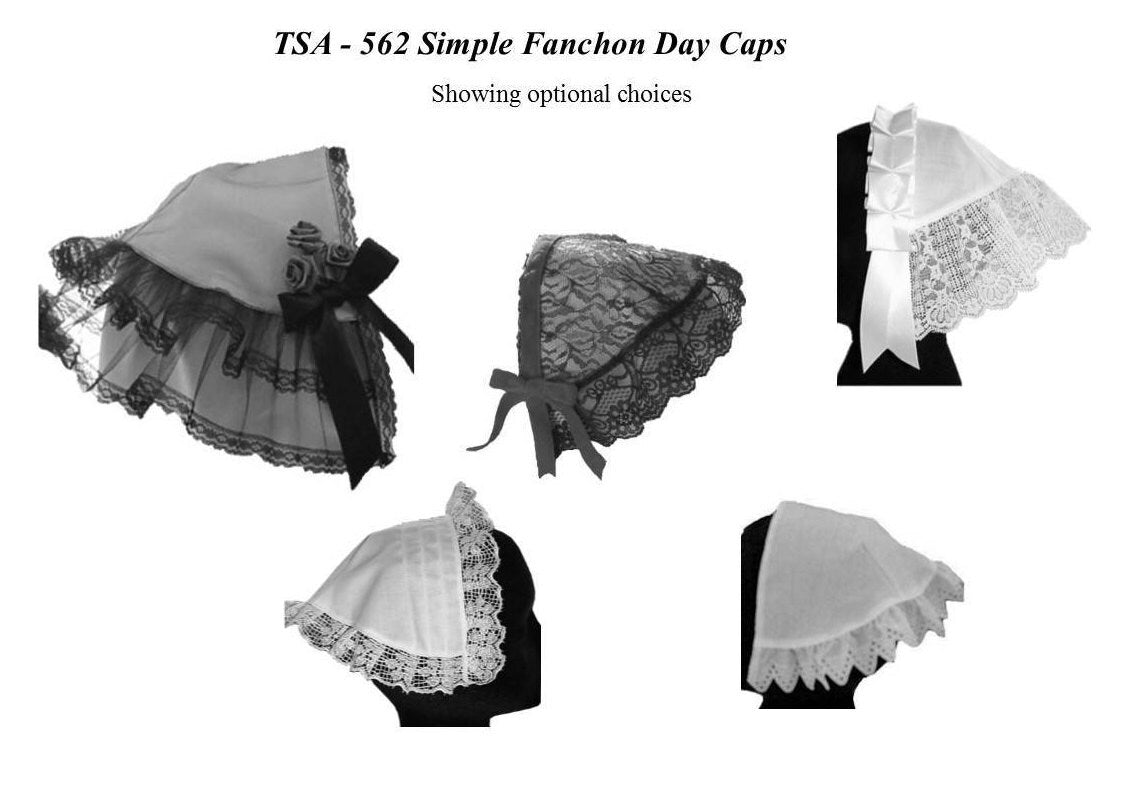 Simple Fanchon Day Cap /19th Century Headwear Pattern/ Timeless Stitches Sewing Pattern TSA- 562 Fanchon Day Cap