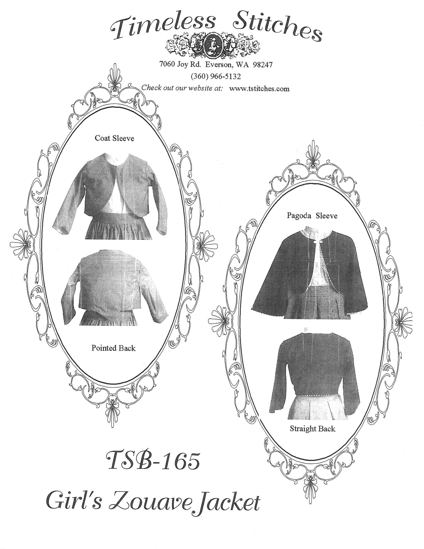 Girl's Zouave Jacket /19 th Century Girls jacket/ Timeless Stitches Sewing Pattern TSB-165 Girl's Zouave Jacket
