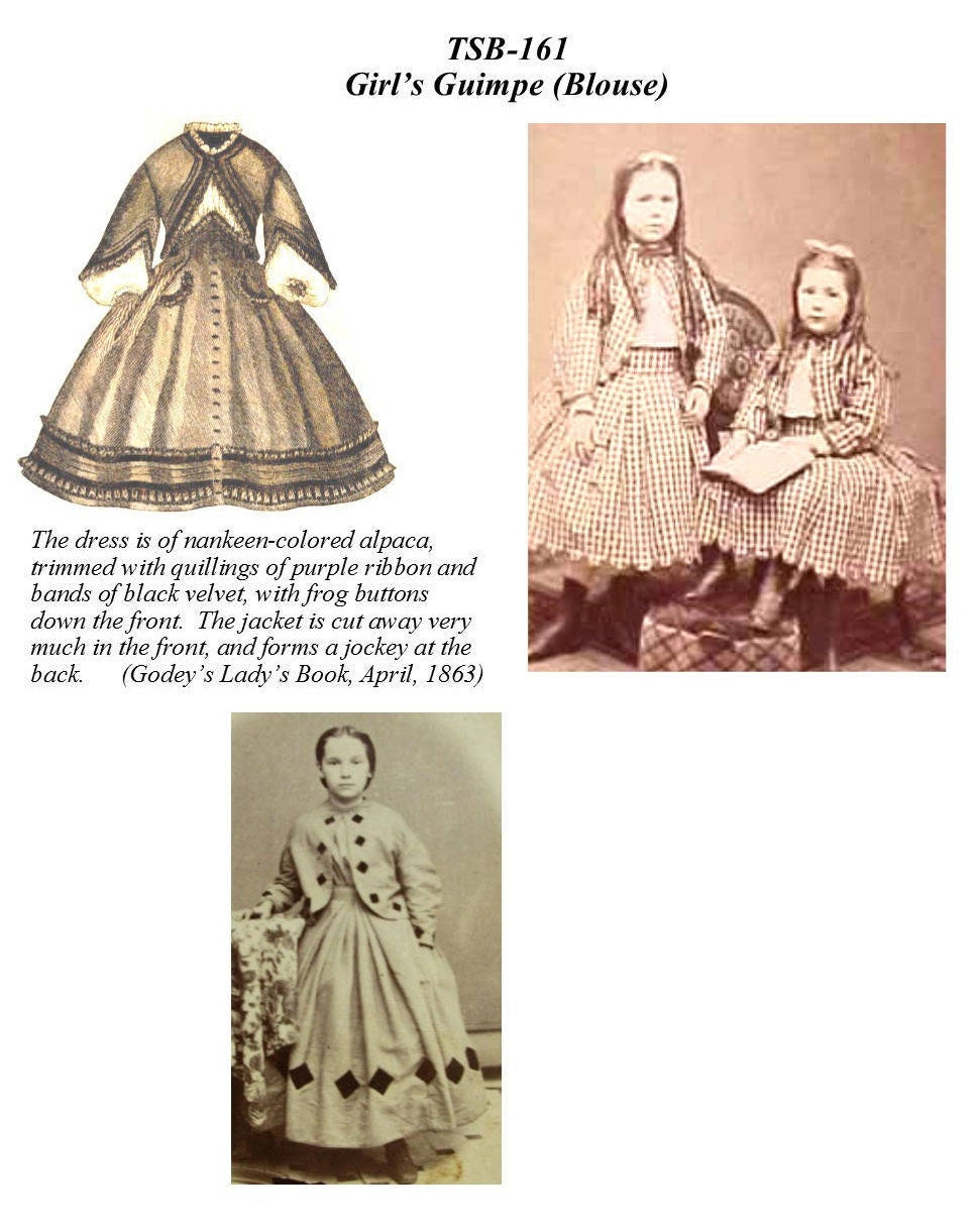 Girl's Zouave Jacket /19 th Century Girls jacket/ Timeless Stitches Sewing Pattern TSB-165 Girl's Zouave Jacket