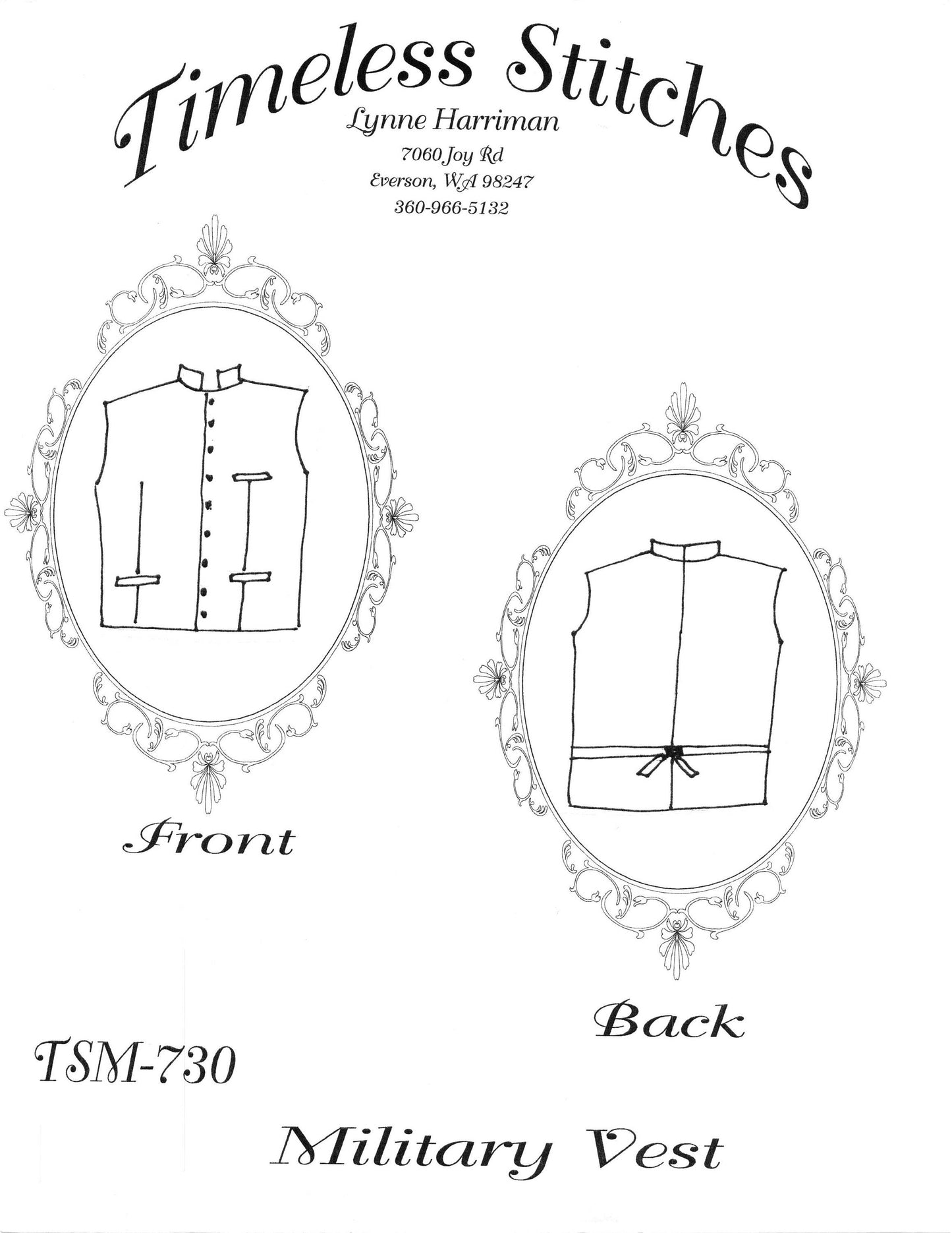 9 Button Military Vest/ Civil War Era Military Vest Pattern Timeless Stitches Sewing Pattern TSM-730 Military vest