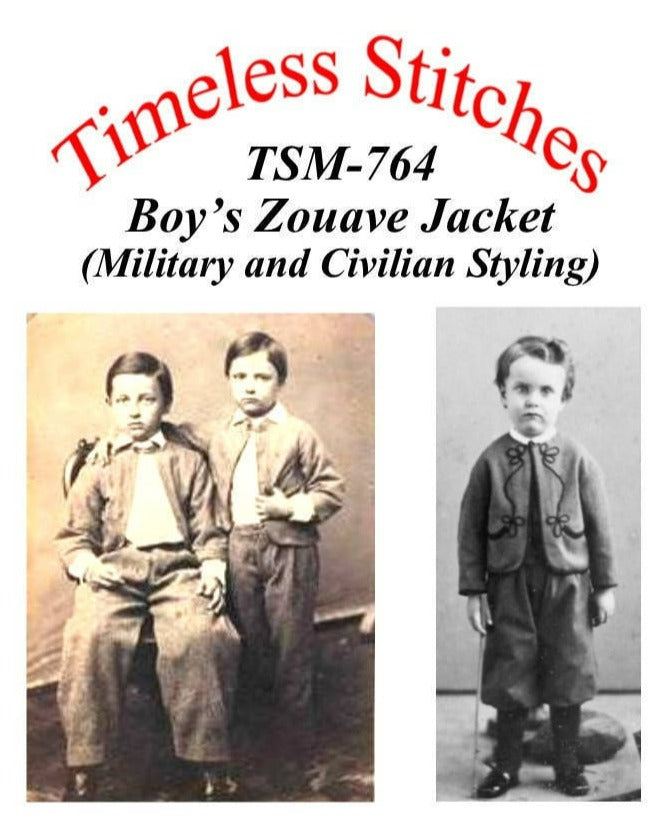 Boy's Zouave Jacket (Military and Civilian) / Civil War Era Boy's Zouave Jacket/Timeless Stitches Sewing Pattern TSM-764 Boys Zouave Jacket