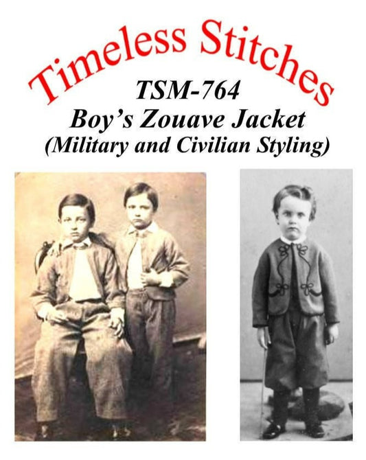 Boy's Zouave Jacket (Military and Civilian) / Civil War Era Boy's Zouave Jacket/Timeless Stitches Sewing Pattern TSM-764 Boys Zouave Jacket