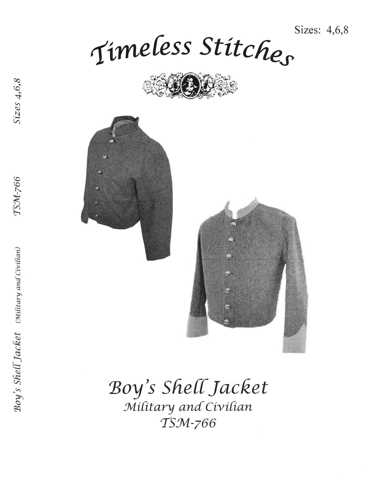 Boy's Shell Jacket (Military and Civilian) / Civil War Era Boy's Shell Jacket/Timeless Stitches Sewing Pattern TSM-766 Boys Shell Jacket