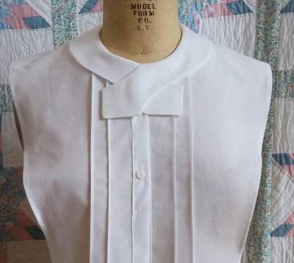 Chemisette- white cotton pin-tucked - with choice of 3 collars - dickie