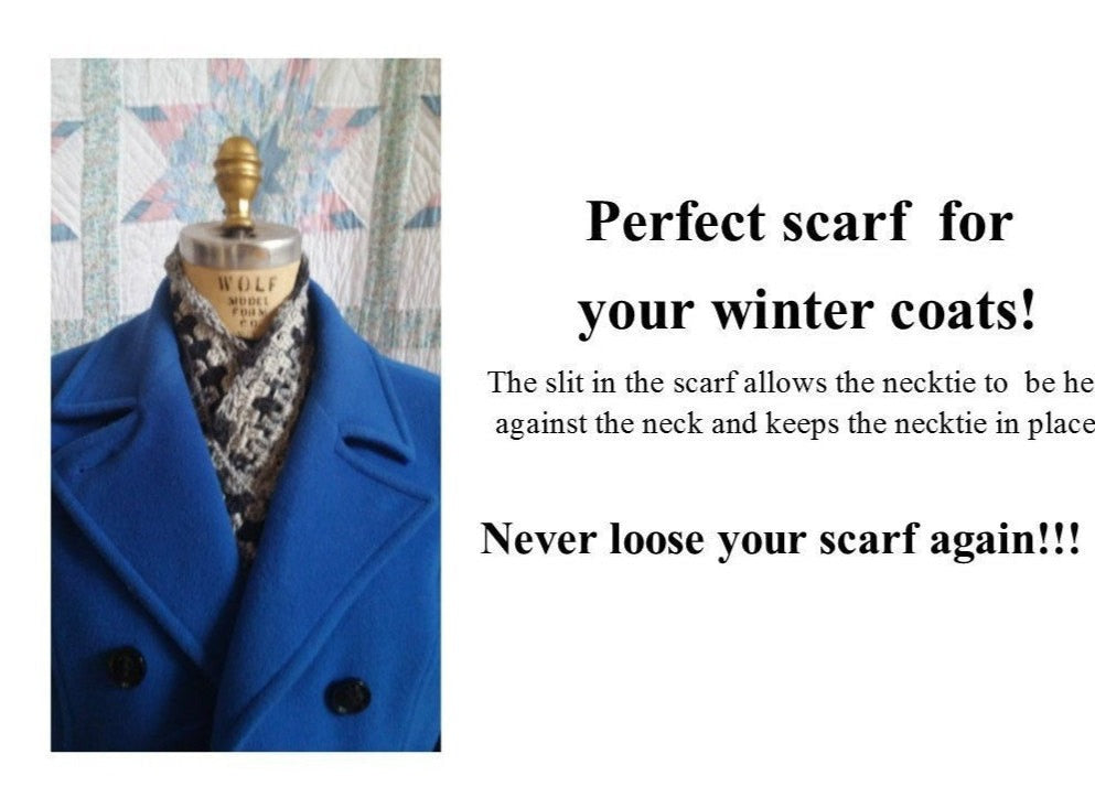 Victorian Crocheted Neck-tie/ Scarf, Neck Warmer - Autumn Red with Black edging