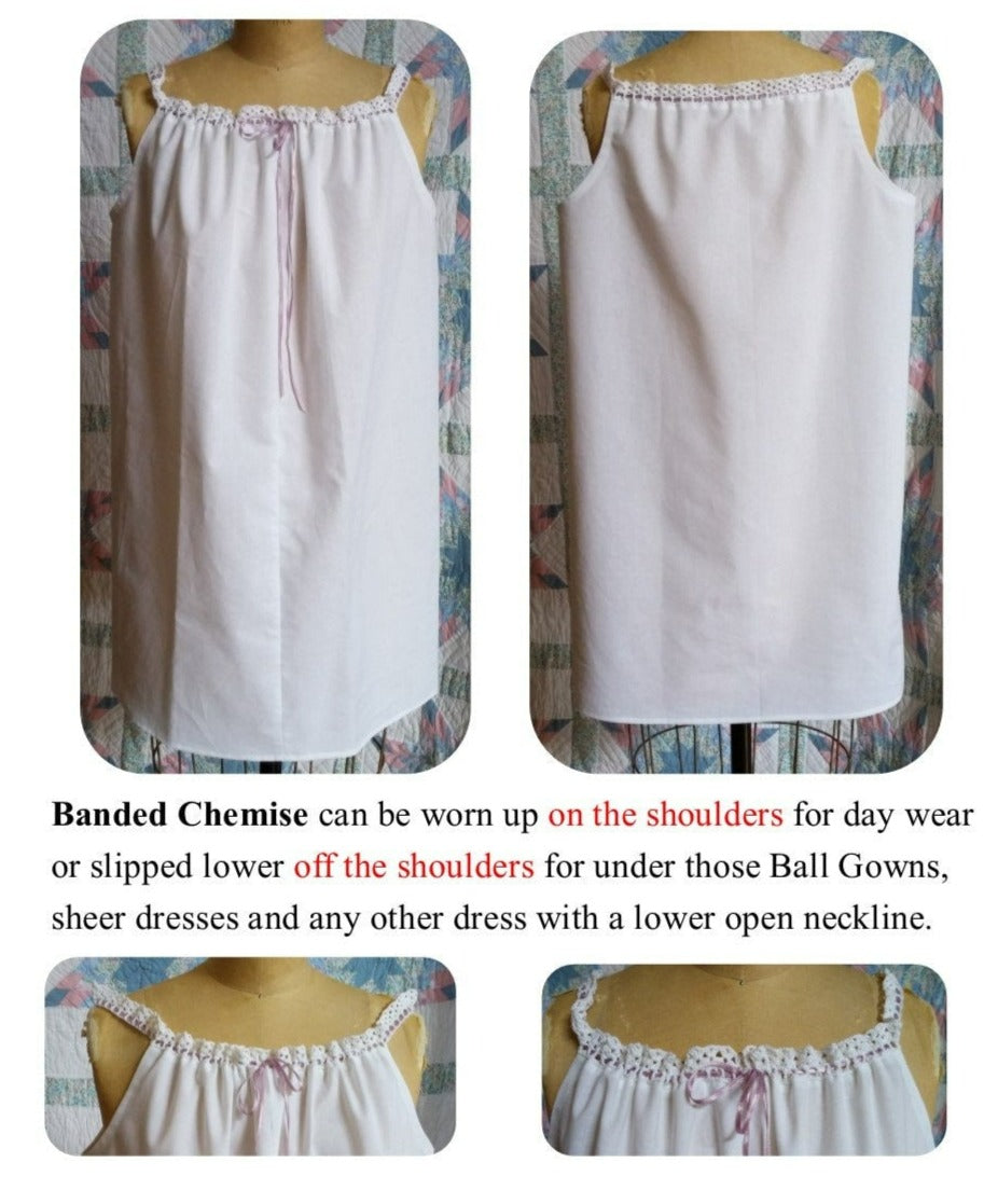 BANDED Underpinning Set - Chemise and Drawers - Regular - Historical