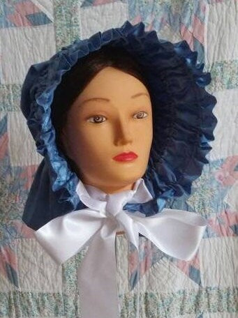 Drawn Bonnet - Assorted Colors, 19th Century Victorian, Frontier, Pioneer, Civil War