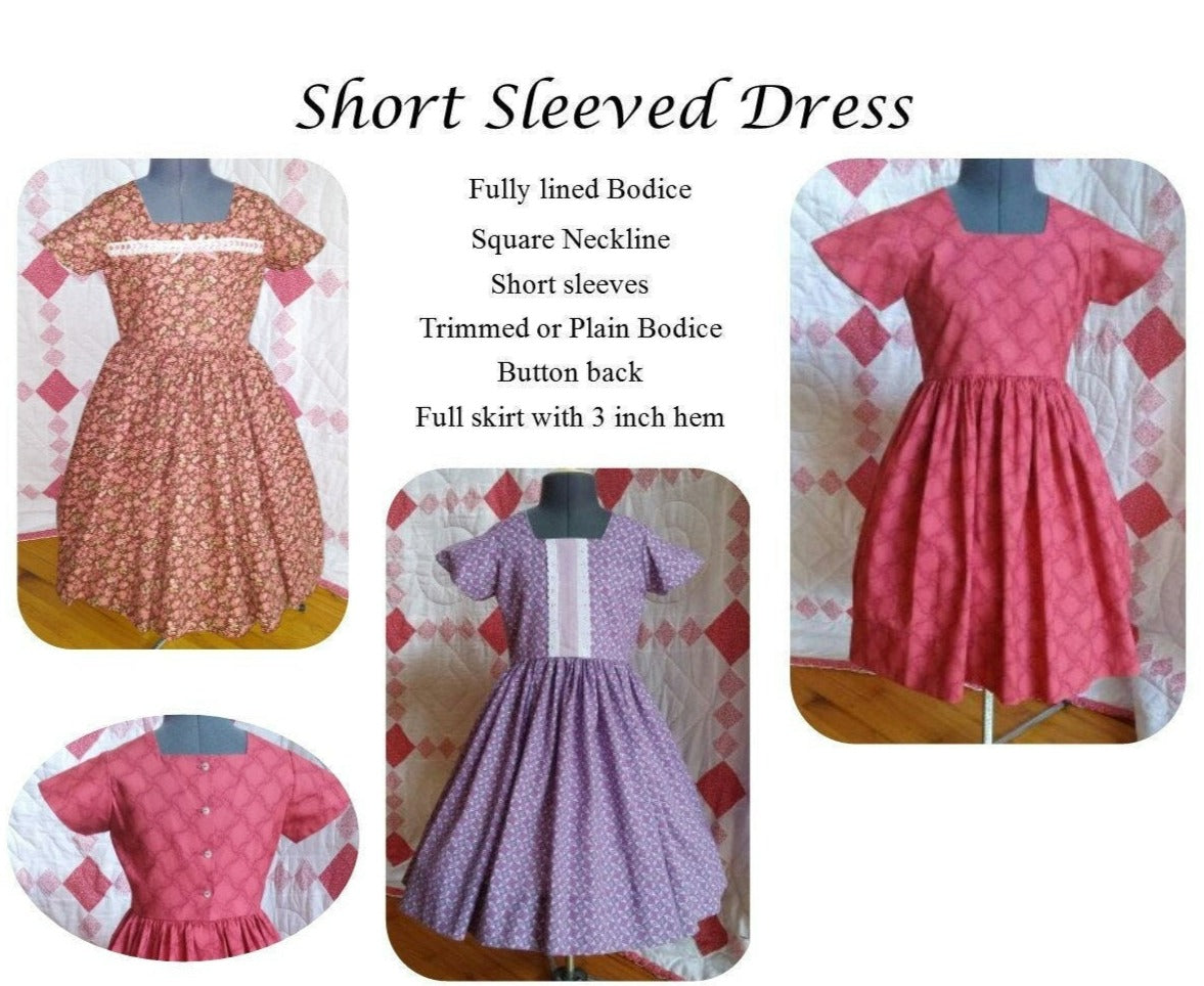 Girl's Dress and Apron Combination - MADE TO ORDER - Victorian, Civil War, Prairie School Days, Old-fashioned, Historical