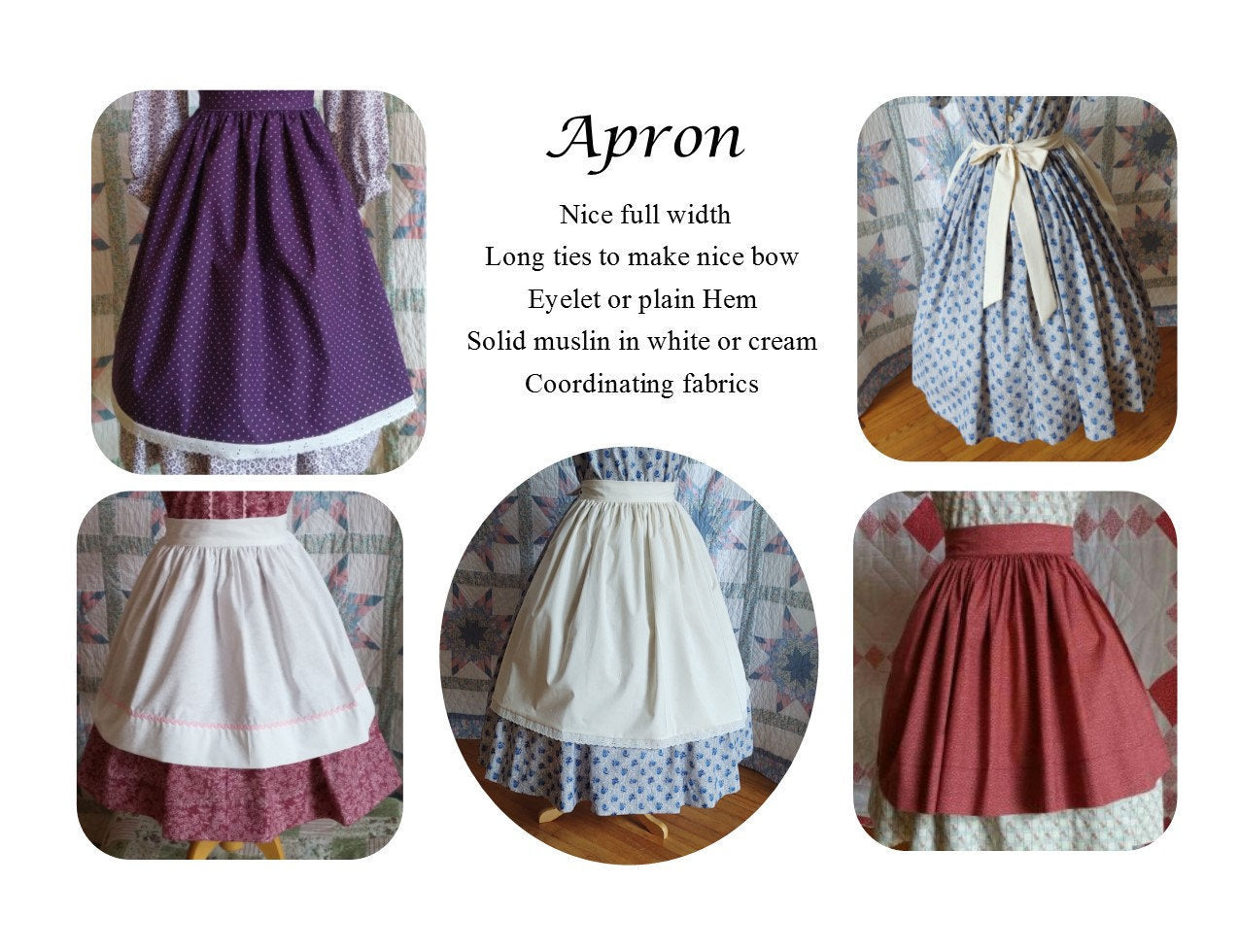 Girl's Long Sleeved Dress, Apron and Bonnet Set - MADE TO ORDER - Victorian, Civil War, Prairie School Days, Old-fashioned, Historical
