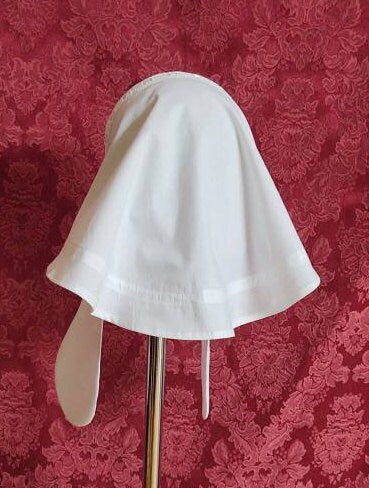 Cotton Fanchon Styled Day Cap with Lappets - Daycap - Fanchon - Historical Headcovering, Breakfast Cap, Civil War, Dickens