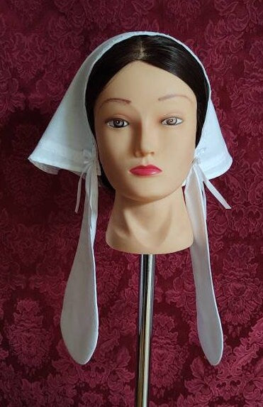 Cotton Fanchon Styled Day Cap with Lappets - Daycap - Fanchon - Historical Headcovering, Breakfast Cap, Civil War, Dickens
