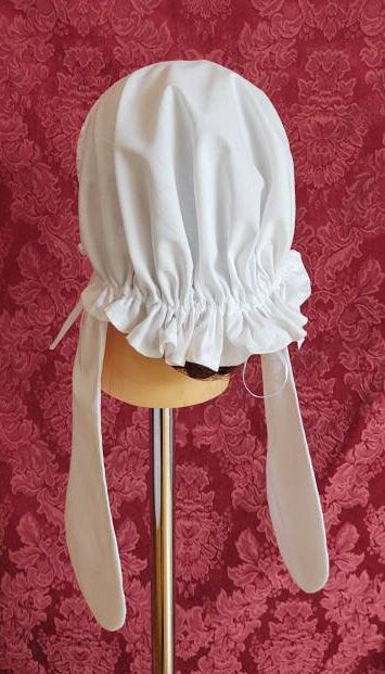 Cotton Fanchon Styled Day Cap with Lappets - Daycap - Fanchon - Historical Headcovering, Breakfast Cap, Civil War, Dickens
