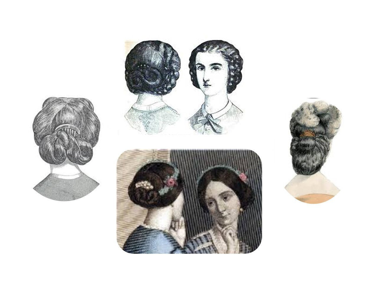 Pair of Black Cameo on Silver Filigree Hair Combs, 19th Century Hair Accessory, Victorian, Prom, Evening, Prom, Bridal