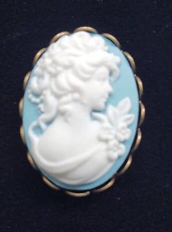 Blue Cameo with Silver Filigree Hair Comb, 19th Century Hair Accessory, Victorian, Prom, Evening, Prom, Bridal