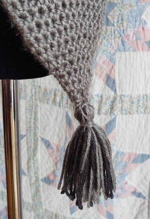 Grey Mens Stocking Cap - Camp Hat, Sleeping Cap, Voyaguer Cap
