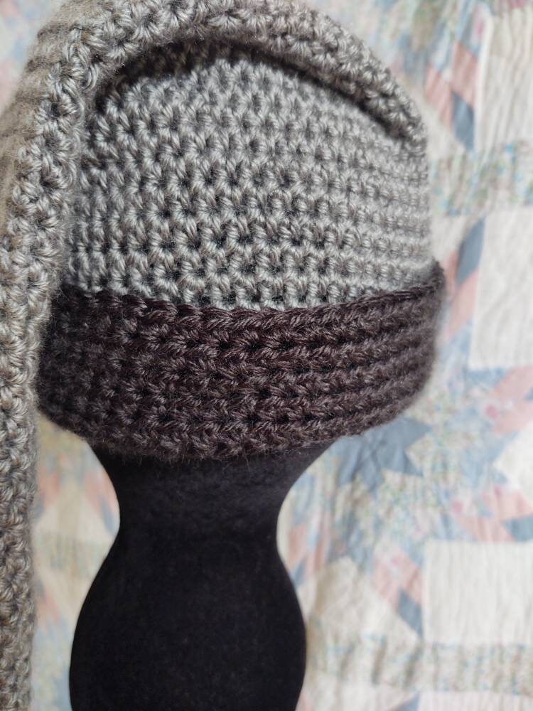 Grey Mens Stocking Cap - Camp Hat, Sleeping Cap, Voyaguer Cap